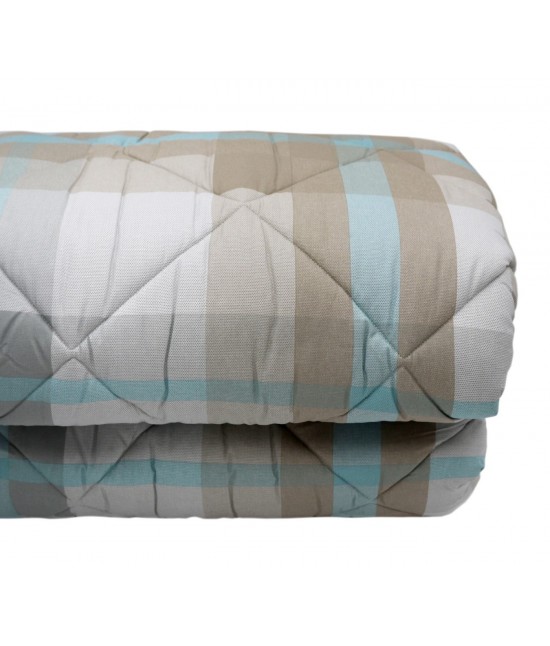 Trapunta letto singolo stampata su tessuto sweet touch in morbida saia jacquard sabbia: scott