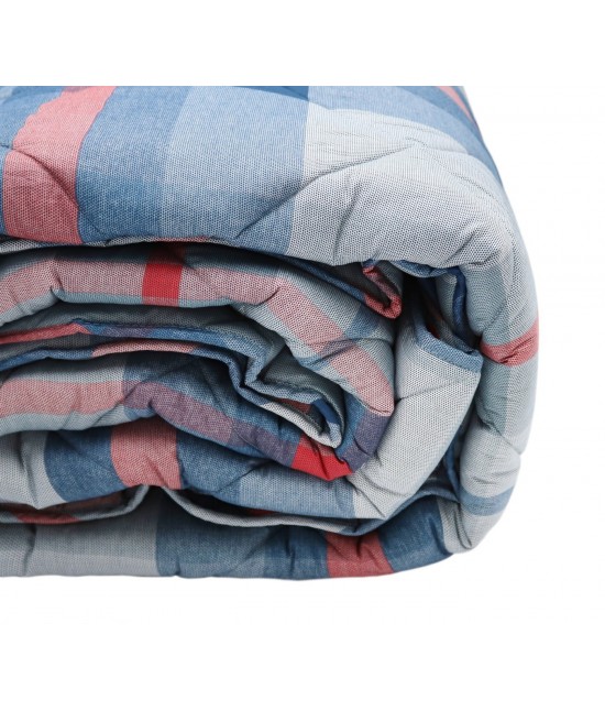 Trapunta letto singolo stampata su tessuto sweet touch in morbida saia jacquard blu navy: scott : Colore prodotto - Navy, Misura - Singolo, Tessuto - Cotone
