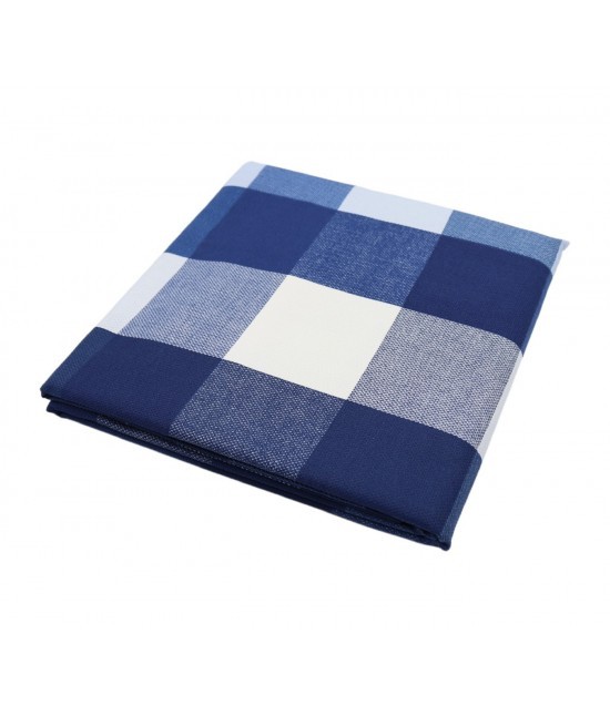 Gabel - Copriletto singolo telo multiuso fantasia stile tartan multicolor toni blu: wilson deco
