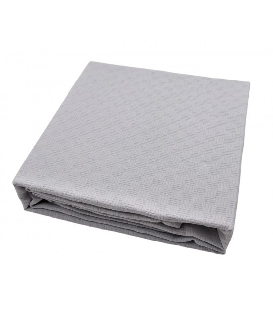 HERMET - Coprieltto matrimoniale cotone piquet leggero motivo geometrico tinta unita grigio: zefiro