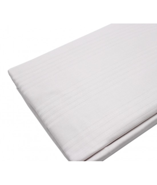 Coprimaterasso una piazza tinta unita disegno a fasce in puro cotone con elastico perimetrale: pompea fasciato : Colore prodotto - Bianco, Misura - Singolo, Tessuto - Cotone