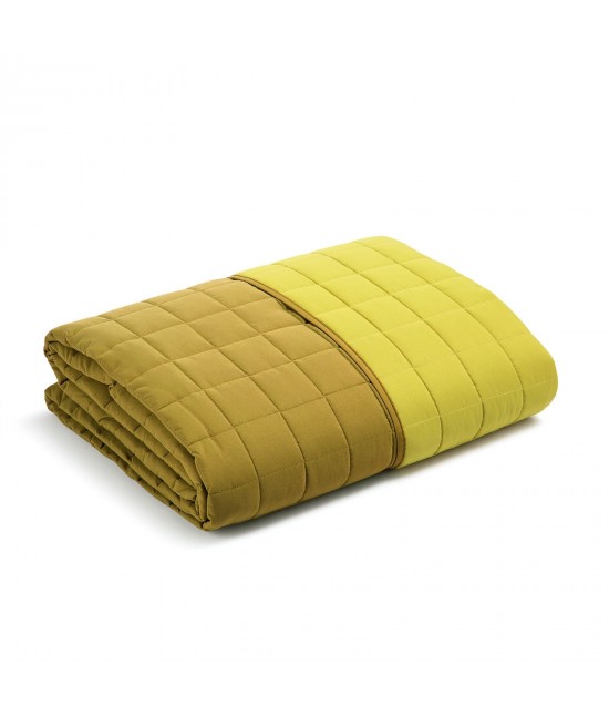 Trapunta primaverile tinta unita con imbottitura slim in fibra anallergica - modern. : Colore prodotto - Verde scuro, Misura - 1 piazza e mezza